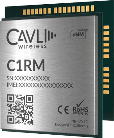 C1RM NB-IoT/GPRS IoT Module with built-in eSIM, Ultra low power mode